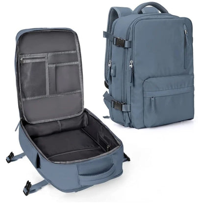 Women's 35L Travel Backpack with USB Charging Port and Laptop Compartment, Shoe and Wet Storage