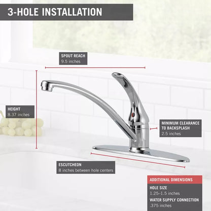 Single-Handle Kitchen Faucet with 360-Degree Swivel