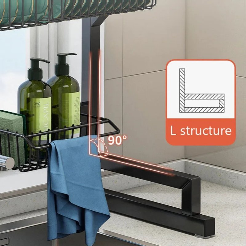 Adjustable Sink Dish Drying Rack - Custom Fit from 24" to 26"