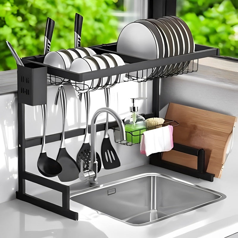 Adjustable Sink Dish Drying Rack - Custom Fit from 24" to 26"