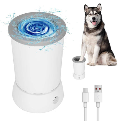 Dog Paw Cleaner with Rotating Silicone Brushes and Dual Speed Settings