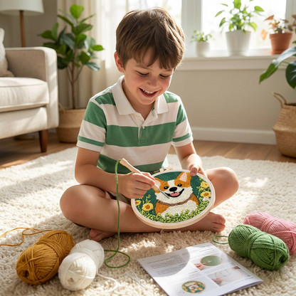 Beginner Punch Needle Embroidery Kit with Cute Animal Design Options