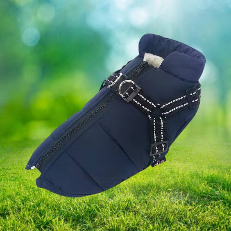 Waterproof Dog Jacket for Winter with Reflective Built-In Harness