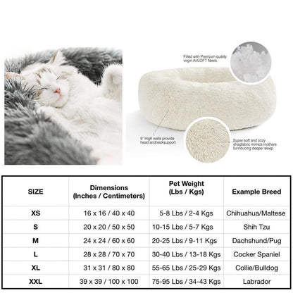 Plush Pet Bed with Removable Washable Cover and Supportive Base for Dogs and Cats