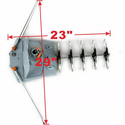Long Range Digital HD TV Antenna with Full 360 Directional Motor and Mounting Pole