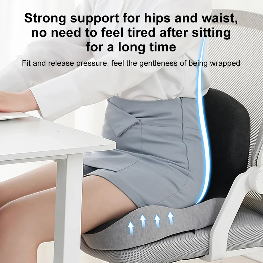 Memory Foam Lumbar Pillow Seat Cushion