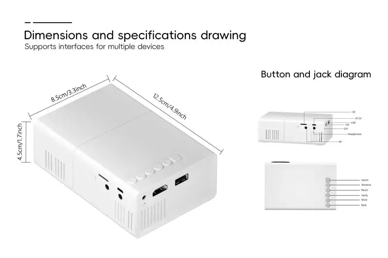 HD 720p  Fast Focus  Portable Projector