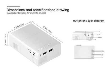 HD 720p  Fast Focus  Portable Projector