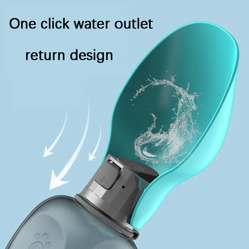 Travel Dog Water Bottle with Foldable Bowl, 27oz