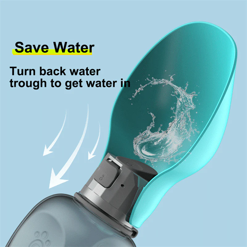 Travel Dog Water Bottle with Foldable Bowl, 27oz