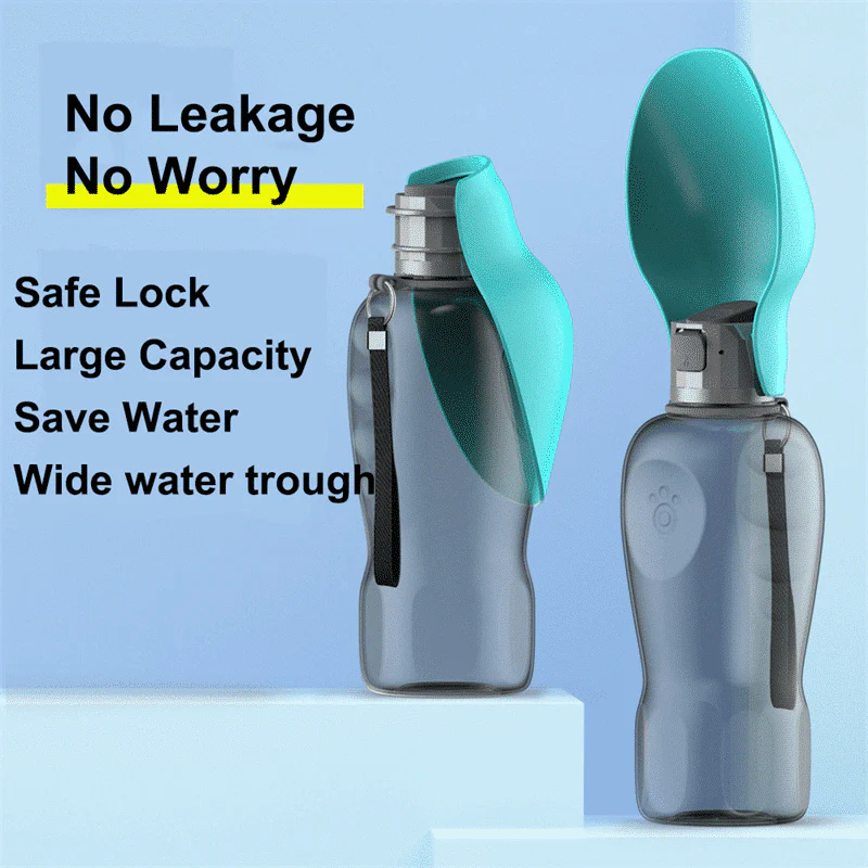 Travel Dog Water Bottle with Foldable Bowl, 27oz