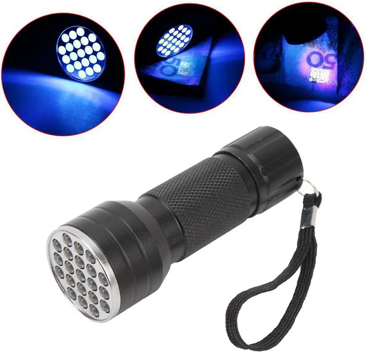 Compact UV Blacklight Flashlight for Inspection and Cleaning Checks