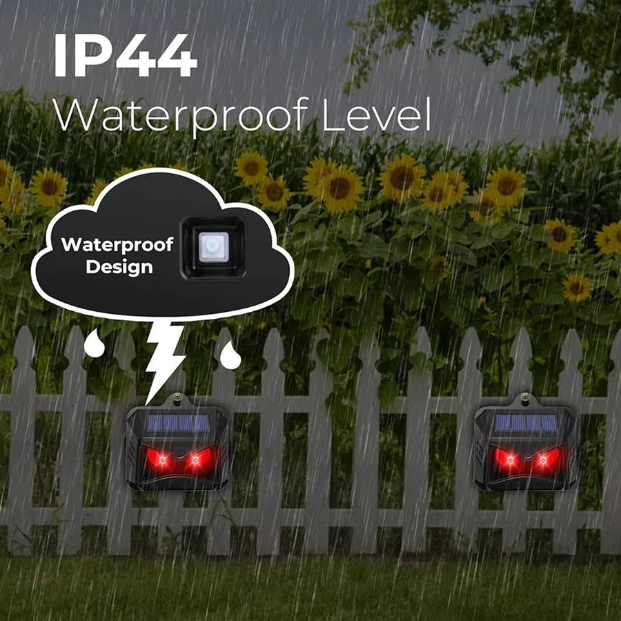2pcs Solar Powered Ultrasonic Animal Repellent