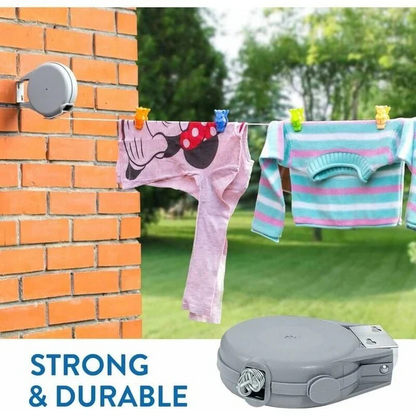 Retractable Washing Line with Swivel Wall Mount