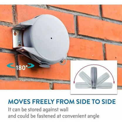 Retractable Washing Line with Swivel Wall Mount