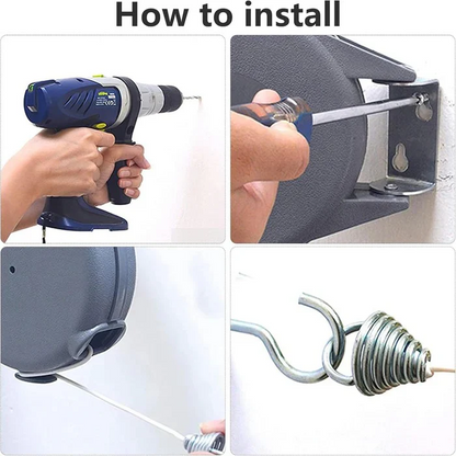 Retractable Washing Line with Swivel Wall Mount