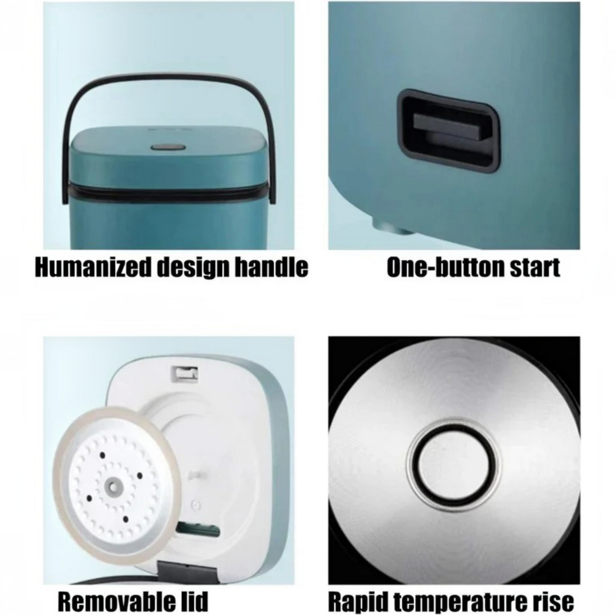 Mini Rice Cooker, 1.2 Qt Capacity with Non-Stick Pot