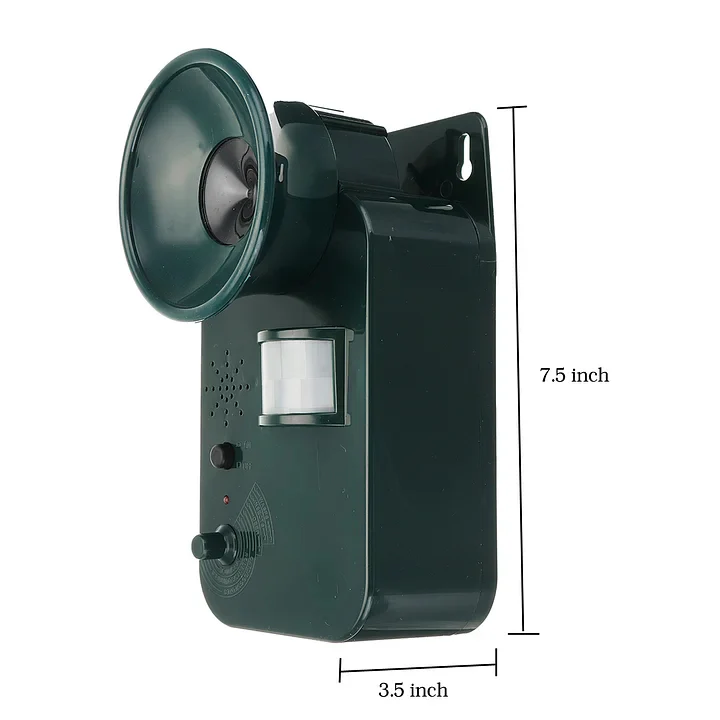 Battery Powered Ultrasonic Animal Repeller with Motion Sensor and Flashing Light for Yards and Sheds