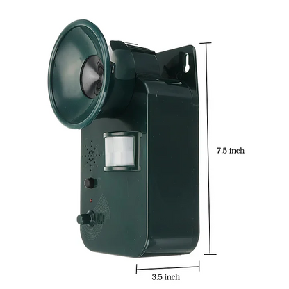 Battery Powered Ultrasonic Animal Repeller with Motion Sensor and Flashing Light for Yards and Sheds