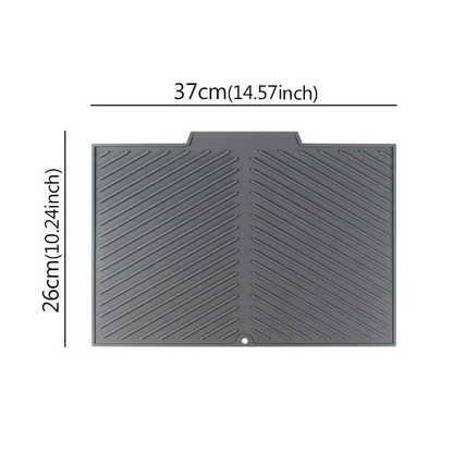 Silicone Dish Drying Mat with Drain Design