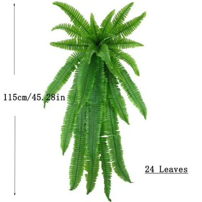 Artificial Boston Fern with UV Resistant Leaves for Indoor and Outdoor Decor