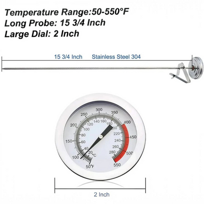 Stainless Steel Deep Fry Thermometer with Long Probe
