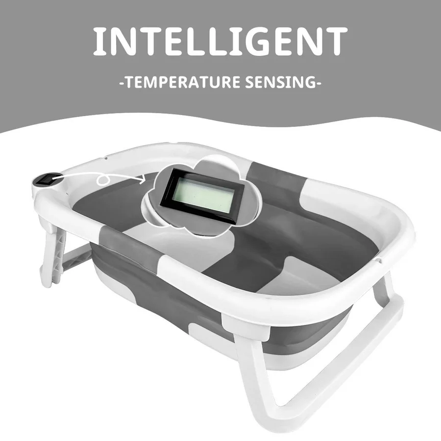 Foldable Newborn Bathing Tub with Temperature Indicator