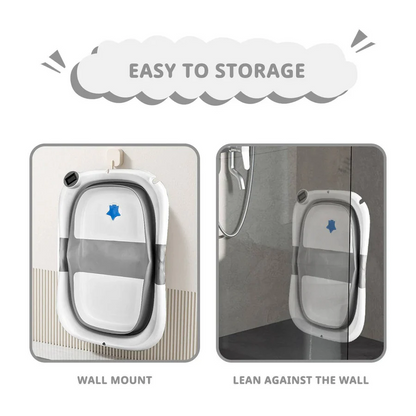 Foldable Newborn Bathing Tub with Temperature Indicator