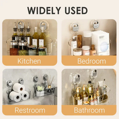 Multipurpose Suction Cup Bathroom Storage Rack with 11lbs Capacity