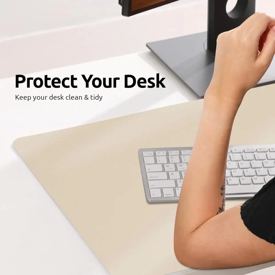 Luxury Leather Desk Pad Smooth Writing & Mouse Surface