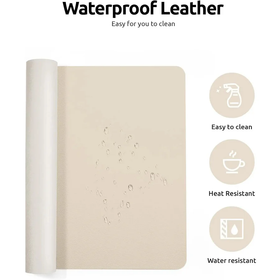 Luxury Leather Desk Pad Smooth Writing & Mouse Surface