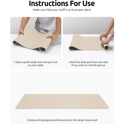 Luxury Leather Desk Pad Smooth Writing & Mouse Surface