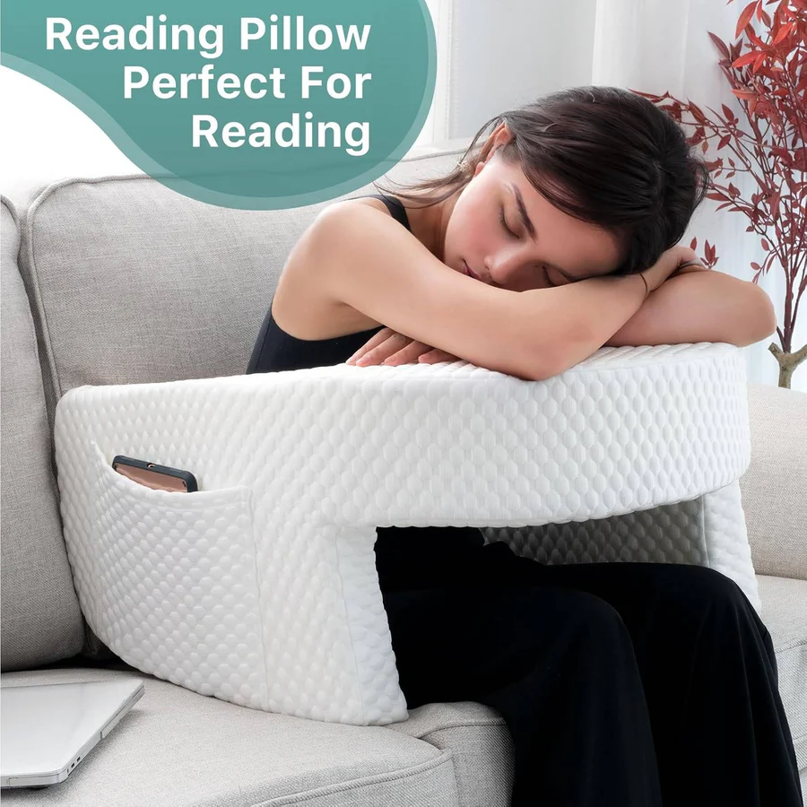 Reading Pillow for Bed, Memory Foam with Washable Cover