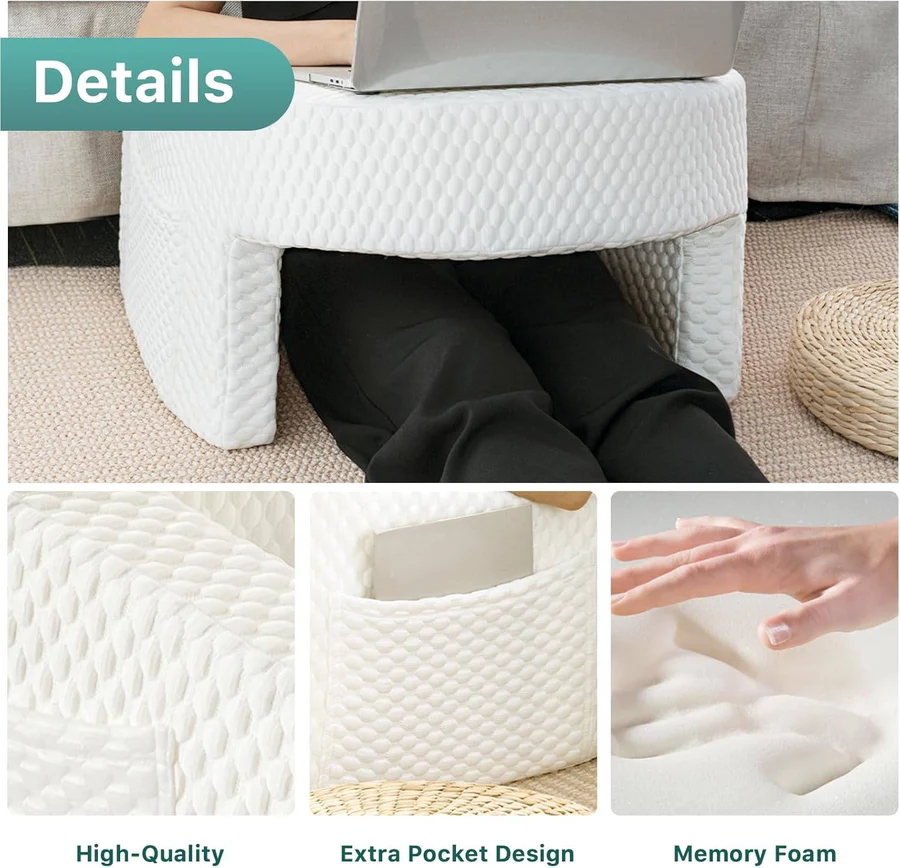 Reading Pillow for Bed, Memory Foam with Washable Cover