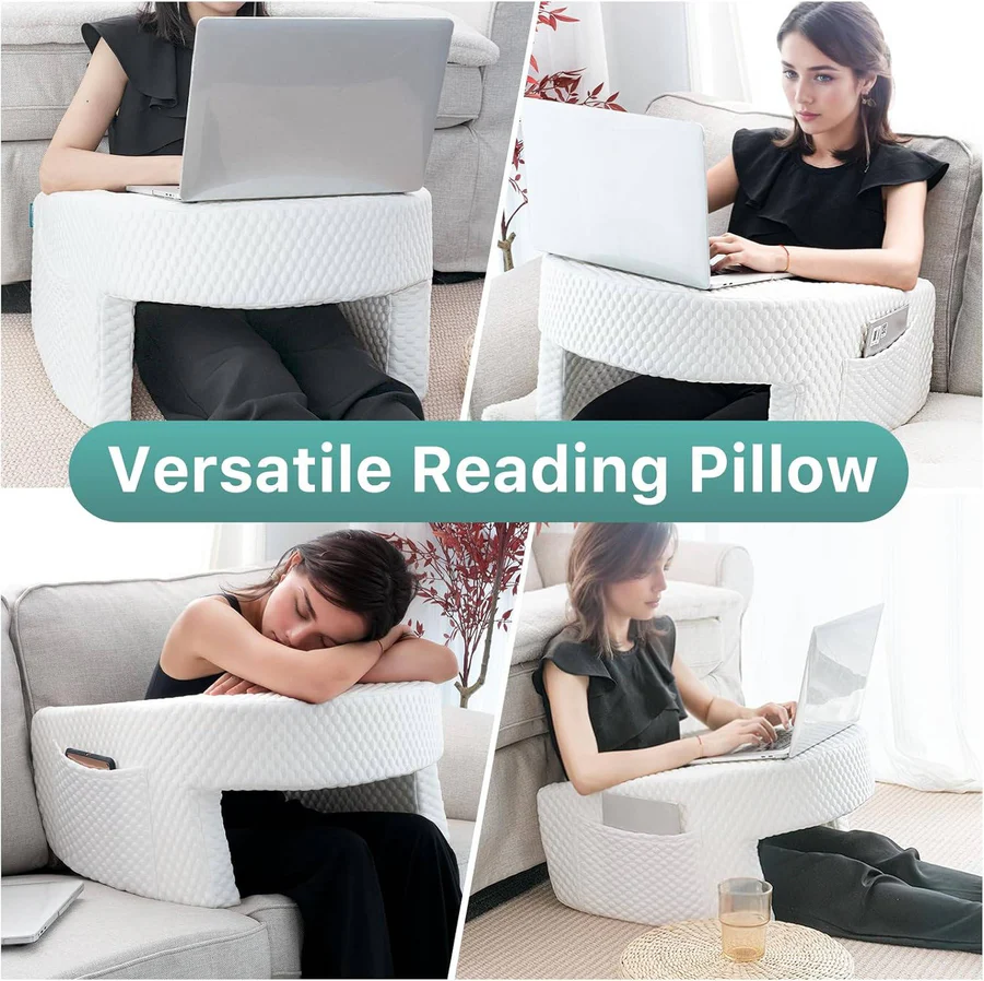 Reading Pillow for Bed, Memory Foam with Washable Cover