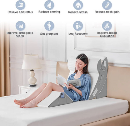 Orthopedic Bed Wedge Pillow Set for Multi-Position Support, 4 Piece