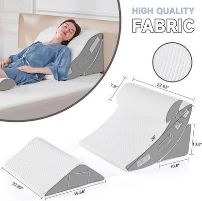 Orthopedic Bed Wedge Pillow Set for Multi-Position Support, 4 Piece