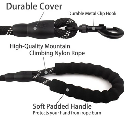 Reflective Dog Leash with Comfortable Padded Handle