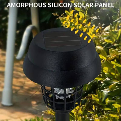 4 Pack Solar Bug Zapper & Mosquito Trap Lamp for Patios, Backyards & Outdoor Comfort, Gnats, Flies, Insects