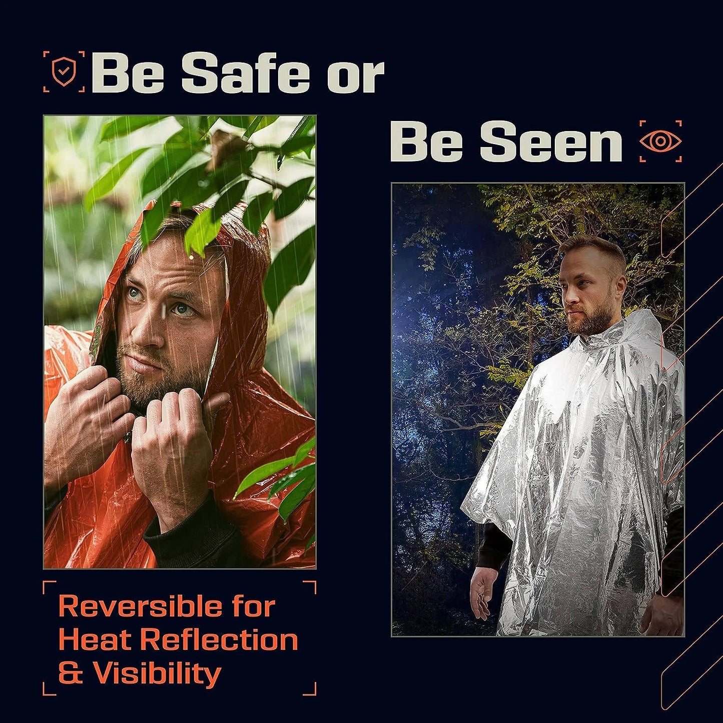 Unisex Raincoat Poncho for Adult, Set of 2