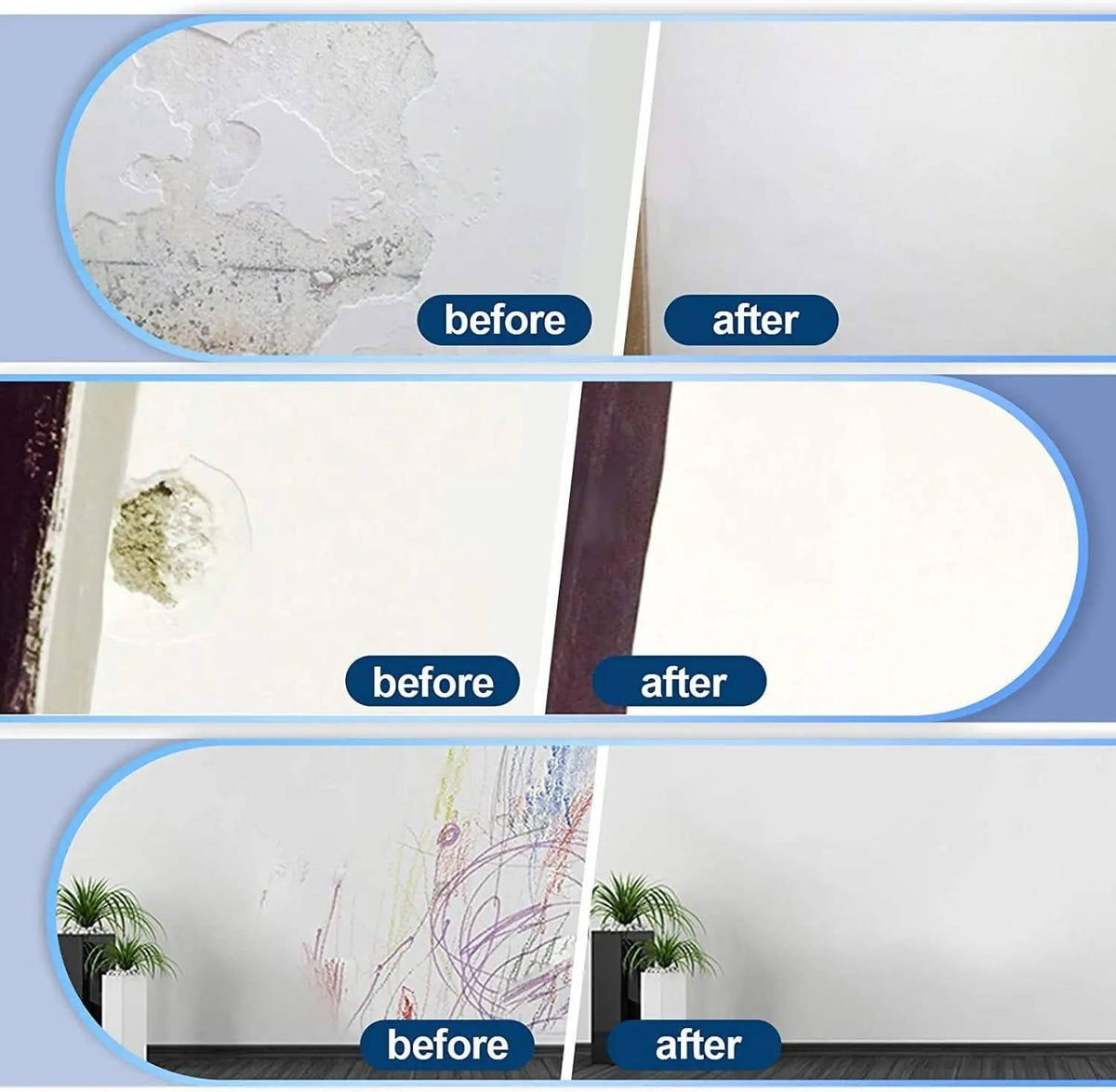 Drywall Patch Repair Cream Kit with Scraper and Nozzle for Wall Holes and Scratches
