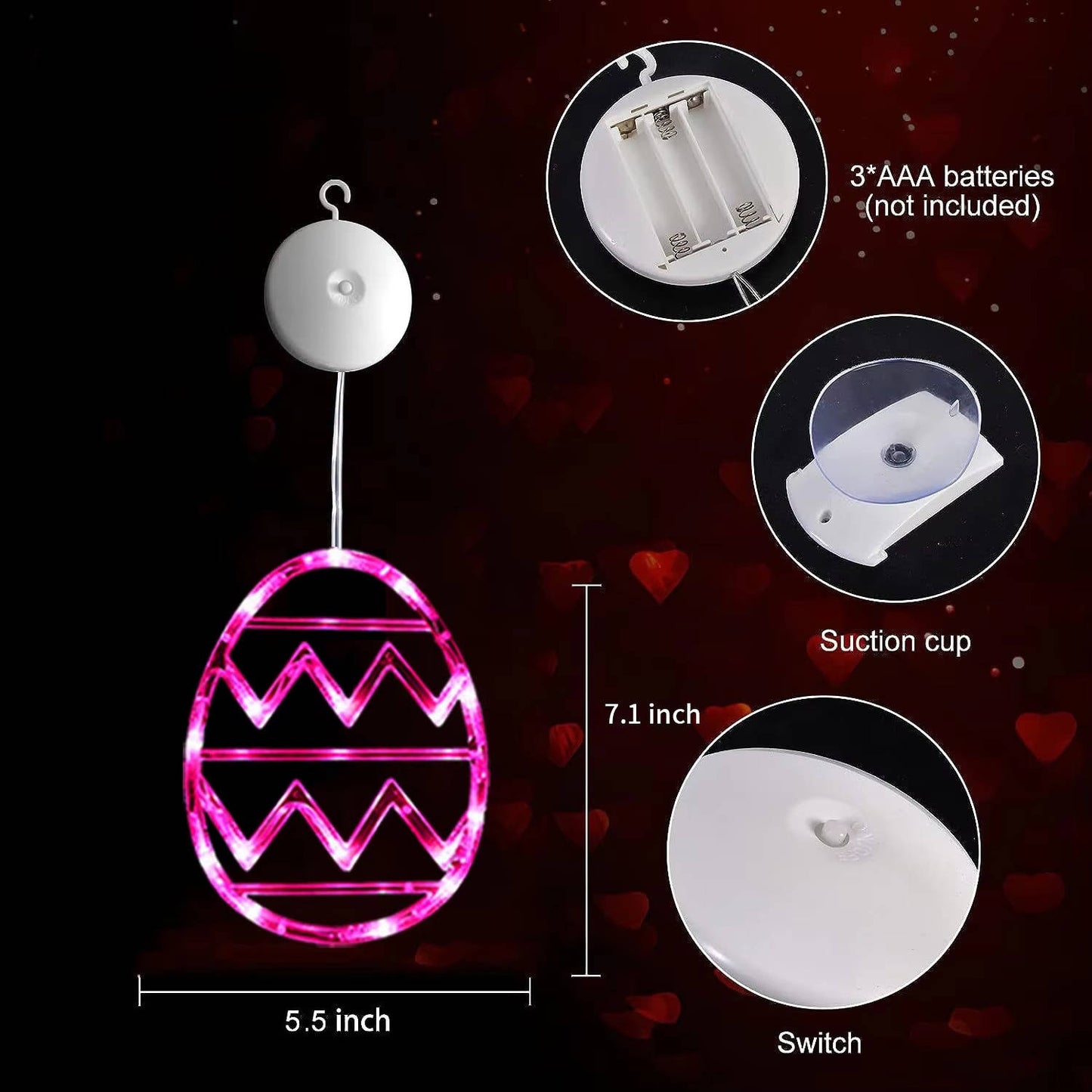 LED Light Up Easter Eggs String Lights, Colorful Decorative Easter Egg Lights for Home Party Decor