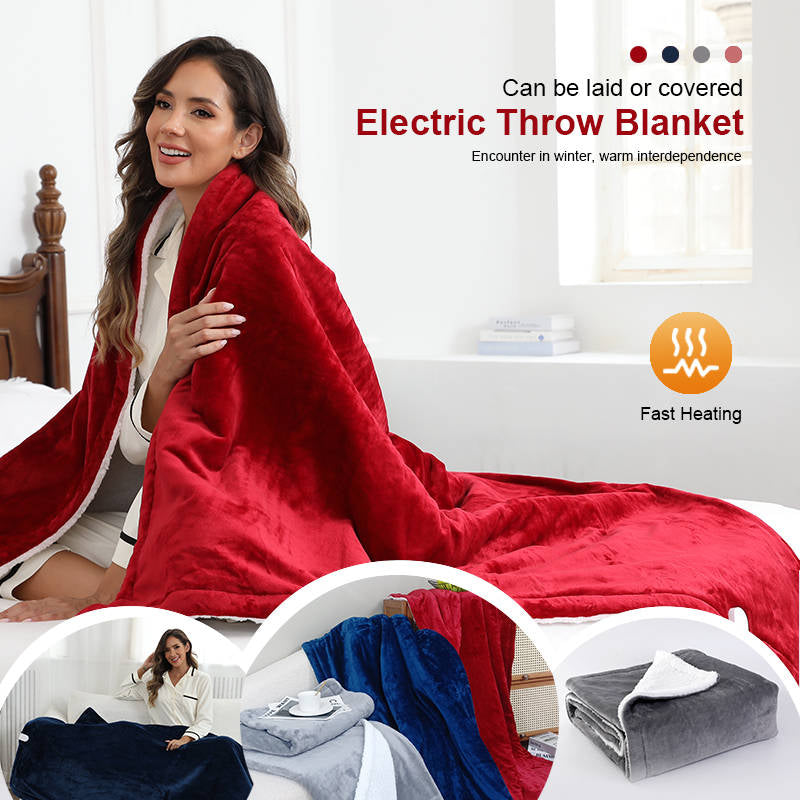 Heated Blanket Electric Throw, 5 Heat Levels, 10 Hour Auto Off, Soft Flannel, Machine Washable