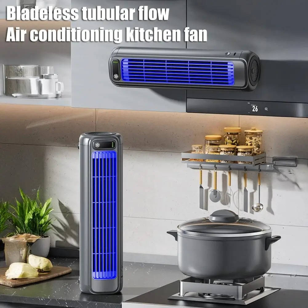 Portable Air Conditioner Cooler, Desktop & Wall Mount Non Drilling Circulating Fan AC Unit, 2000mAh Battery, 3 Speed Adjustable Quiet Cooling