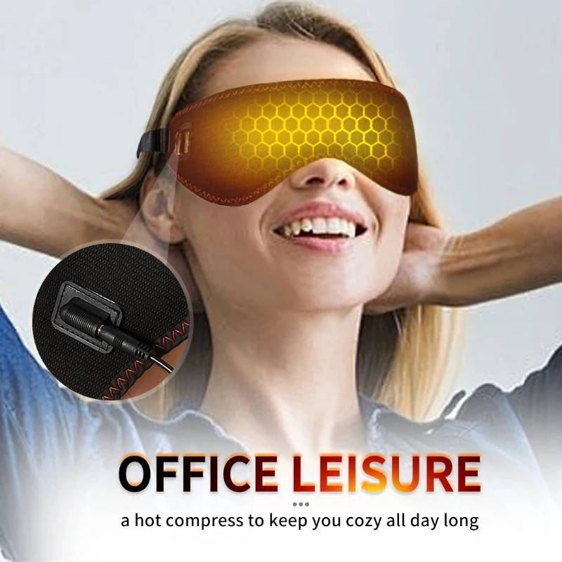Heated Eye Mask for Dry Eyes & Dark Circles, 3 Heat Levels Hot Compress for Sleep and Massage