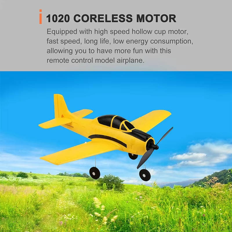RC Plane 4 Channel 2.4GHz, Easy Fly Trainer with Gyro Stabilizer, 2 Batteries for Beginners & Kids