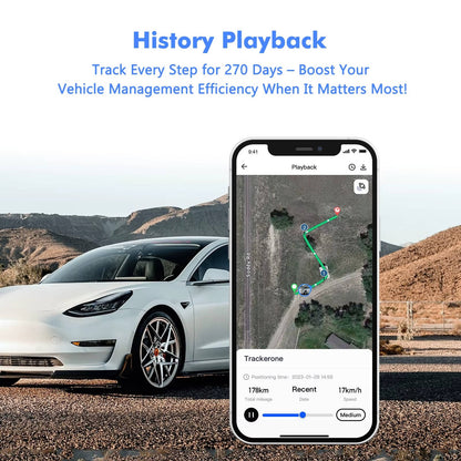 Hidden Wireless GPS Tracker, Global Real Time Car Locator with IoT SIM, Vibration Alarm & Geo Fence, Long Life Anti Theft Device
