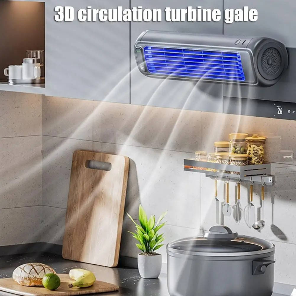 Portable Air Conditioner Cooler, Desktop & Wall Mount Non Drilling Circulating Fan AC Unit, 2000mAh Battery, 3 Speed Adjustable Quiet Cooling