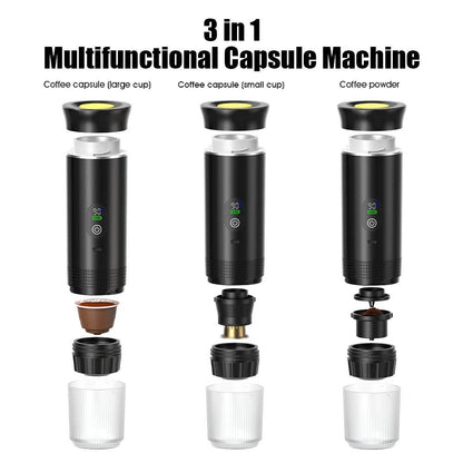 Portable Mini Coffee Machine for Car, Home, Camping, Espresso,Nespresso, Ground Coffee