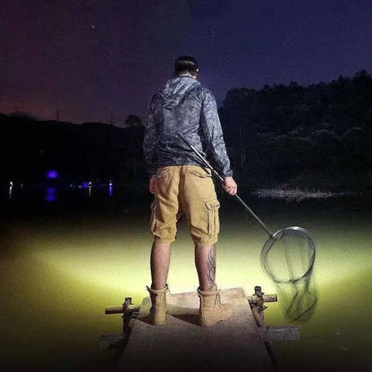 Rechargeable Headlamp, 5 LED Headlight with Portable Working Light for Fishing, Camping & Travel